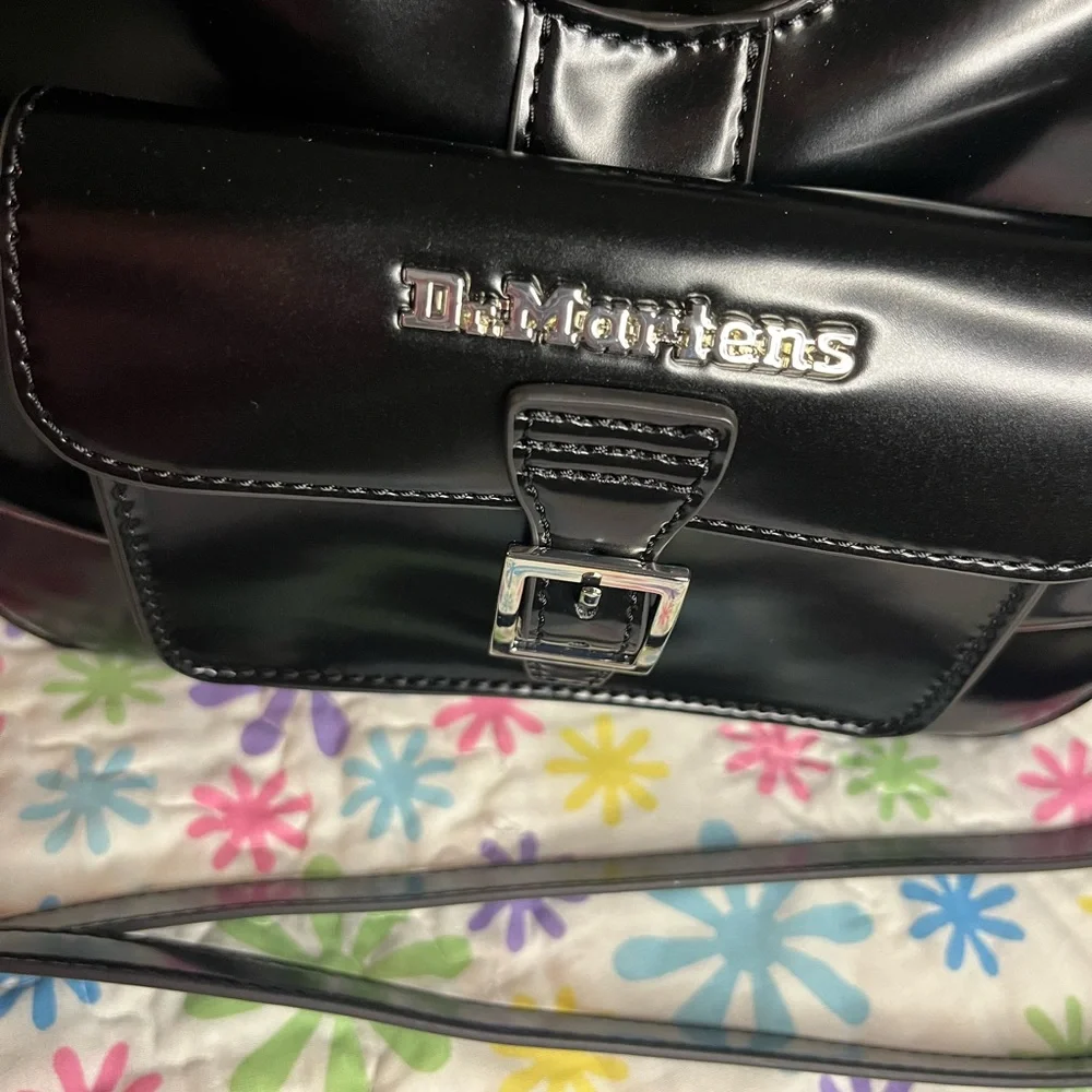 🖤🔥Dr Martens Black Vegan Leather Large Backpack Shoulder Bag Love Bow Crossbody